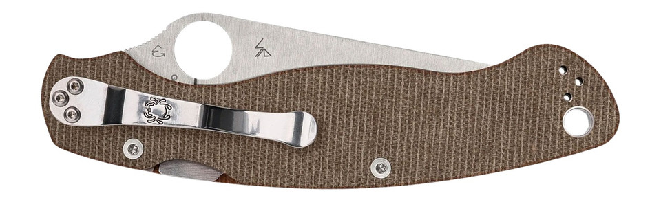 Spyderco Military 2 Folding Knife Brown Canvas Micarta Handle