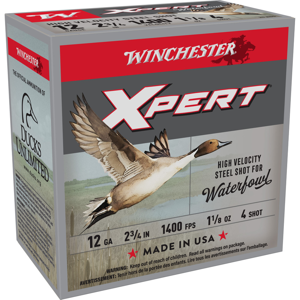 Winchester Ammunition Xpert Steel 12 Gauge 2.75 Inch #4 Steel Shot 1 1/8 Oz 25 Rounds
