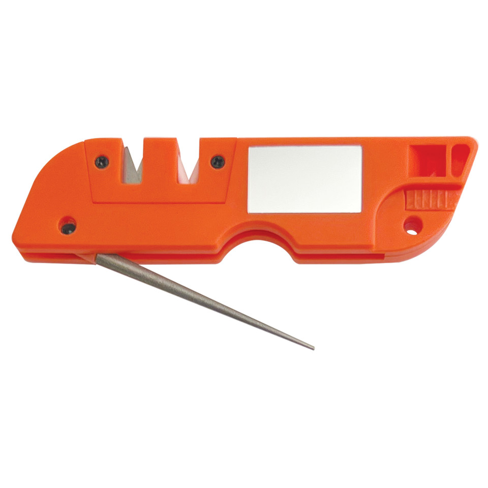AccuSharp Outdoor Survival Tool Multi-Tool with Knife Sharpener, Fire Starter, Compass, and SOS Mirror
