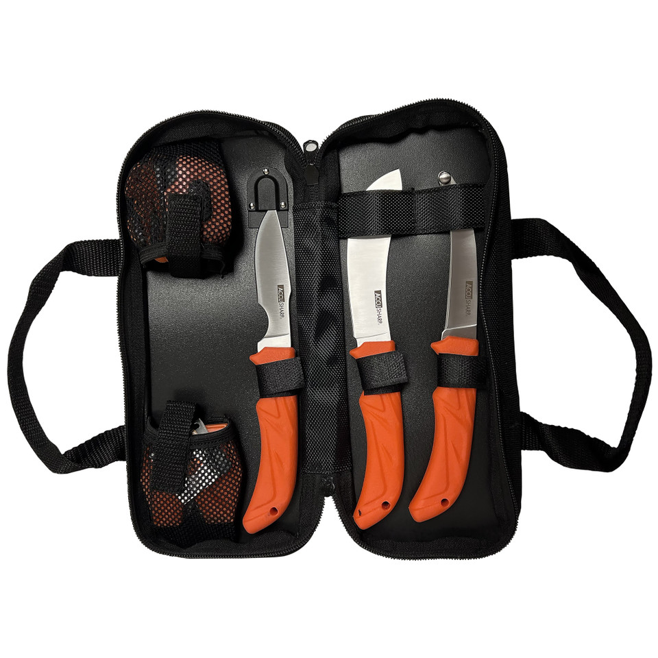 AccuSharp Game Processing Kit with Fixed Blade Knives and LED Head Lamp