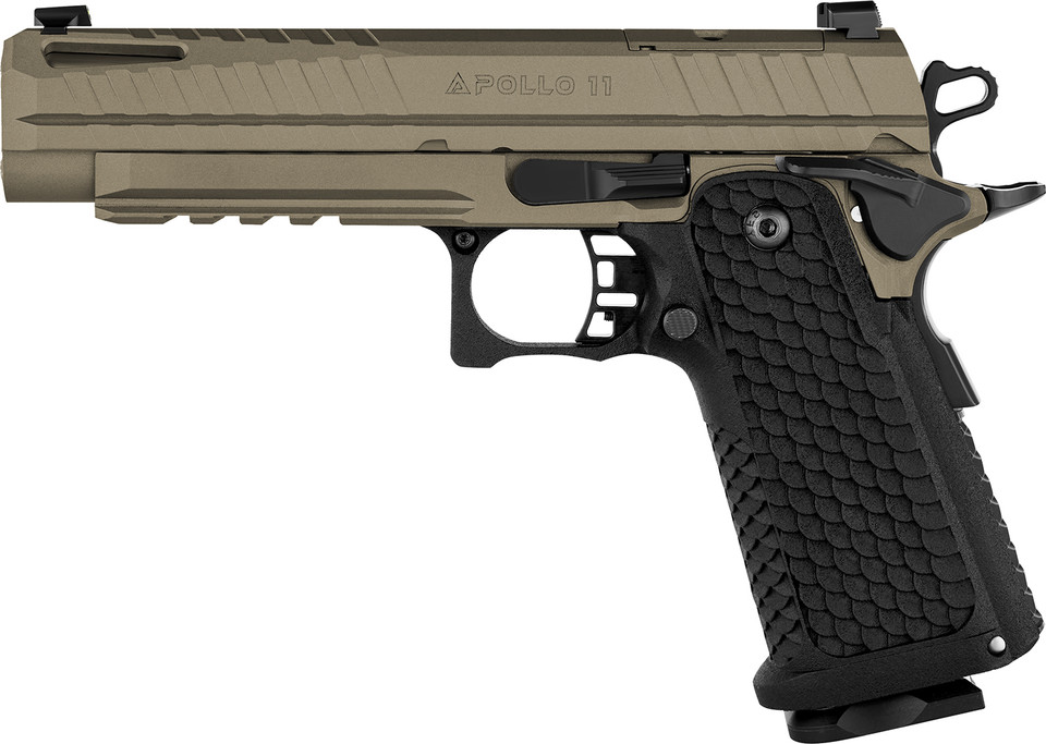 Live Free Armory Apollo 11 FS 9mm Pistol with 4.90-inch Ported Barrel and Flat Dark Earth Finish