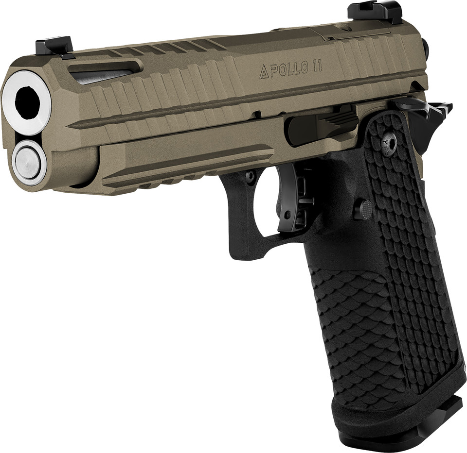 Live Free Armory Apollo 11 FS 9mm Pistol with 4.90-inch Ported Barrel and Flat Dark Earth Finish