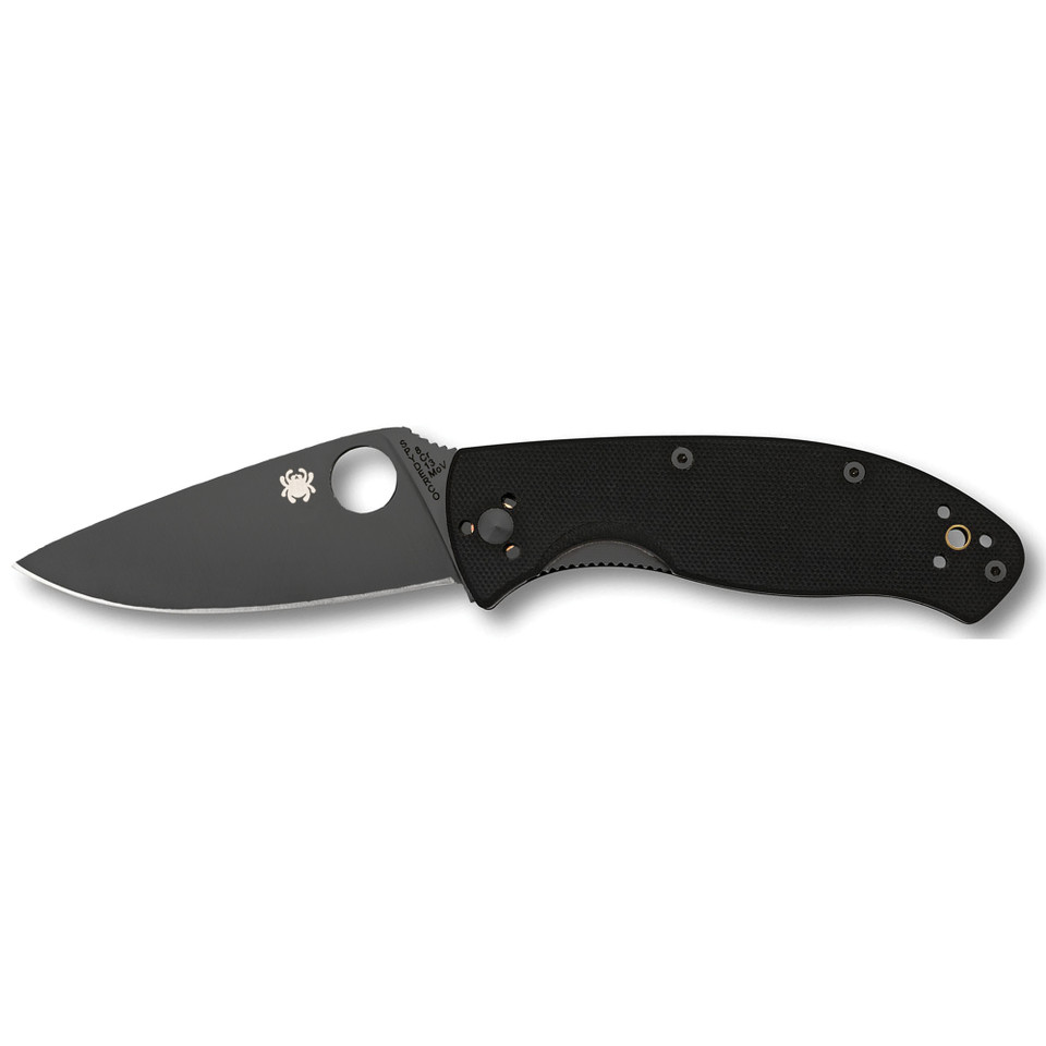 Spyderco Tenacious Folding Knife / Plain Edge / Black G-10 Handle
