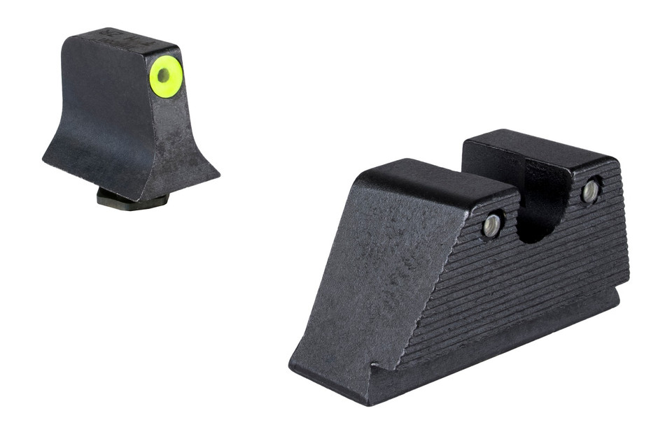 Trijicon Suppressor/Optic Height HD XR Night Sight Set for Glock MOS Standard Frame Green Tritium Yellow Front Outline