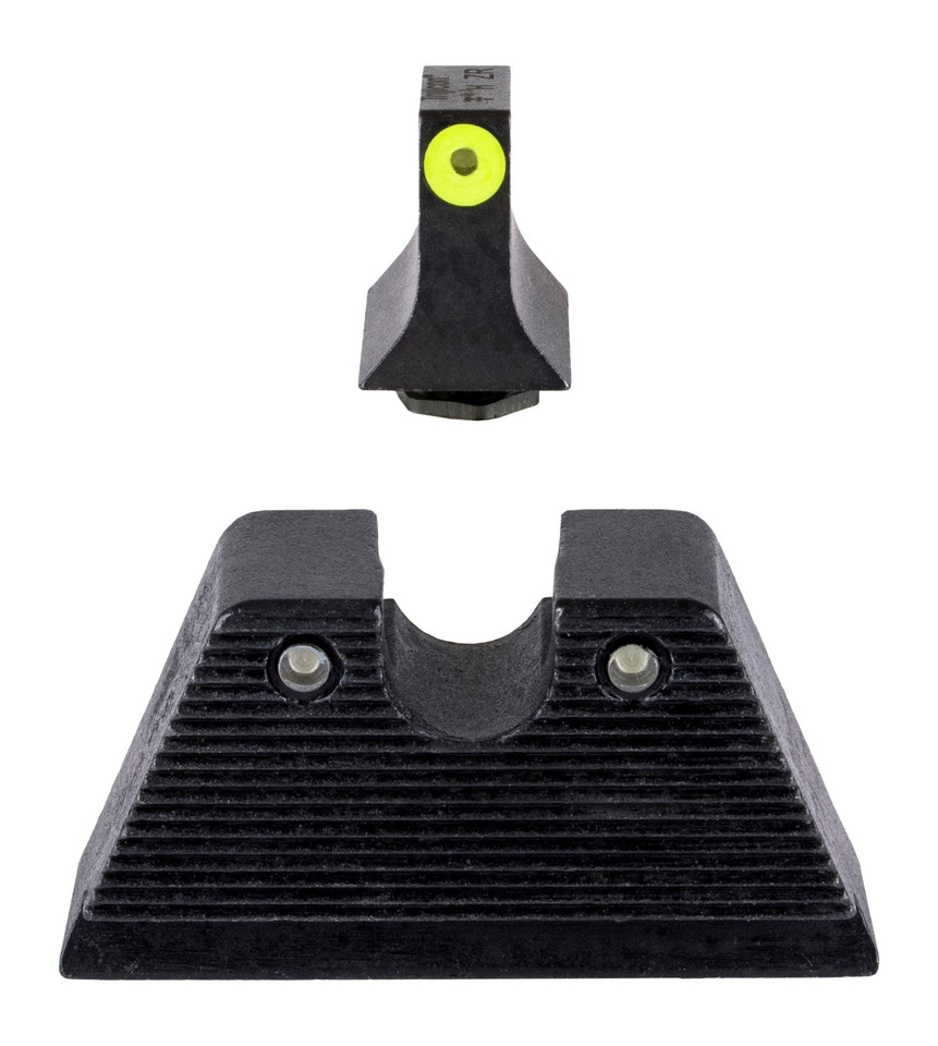 Trijicon Suppressor/Optic Height HD XR Night Sight Set for Glock MOS Standard Frame Green Tritium Yellow Front Outline