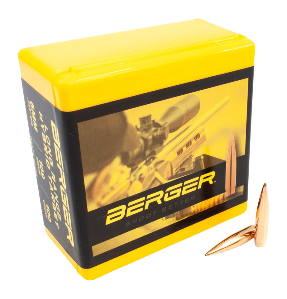 Berger Bullets Long Range Hybrid Target 6mm 109 Grain Centerfire Rifle Rounds 20 Count