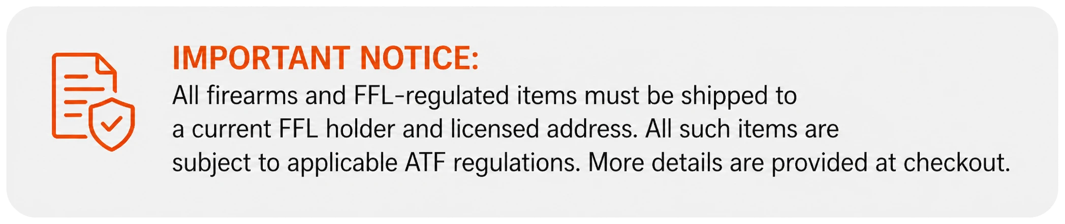 FFL / SOT Shipping Disclaimer