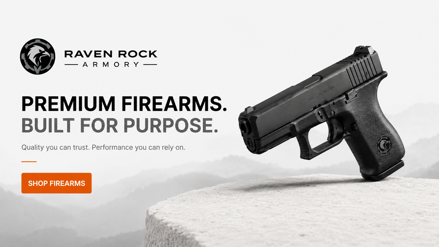 Firearms including handguns rifles shotguns and less lethal options
