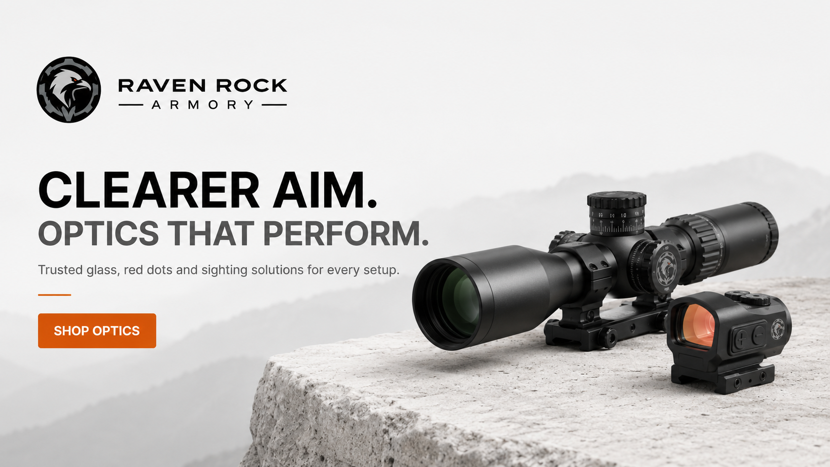Optics including red dots rifle scopes LPVOs magnifiers and optic mounts