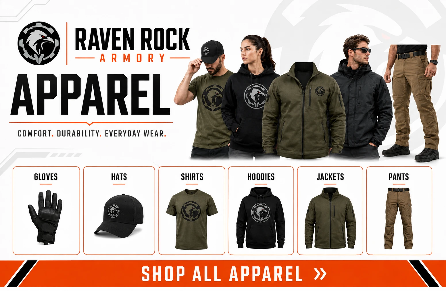 Raven Rock Armory Apparel - Gloves, Hats, Shirts, Hoodies, Jackets, and Pants