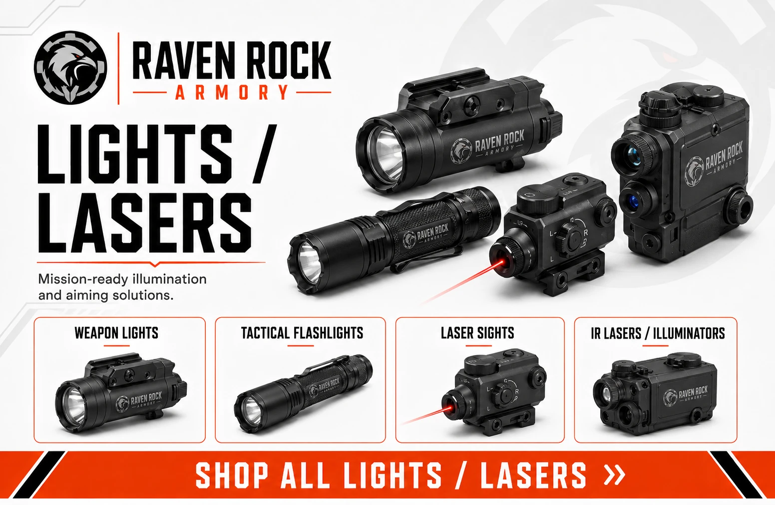 Raven Rock Armory Lights / Lasers - Weapon Lights, Tactical Flashlights, Laser Sights, and IR Lasers / Illuminators