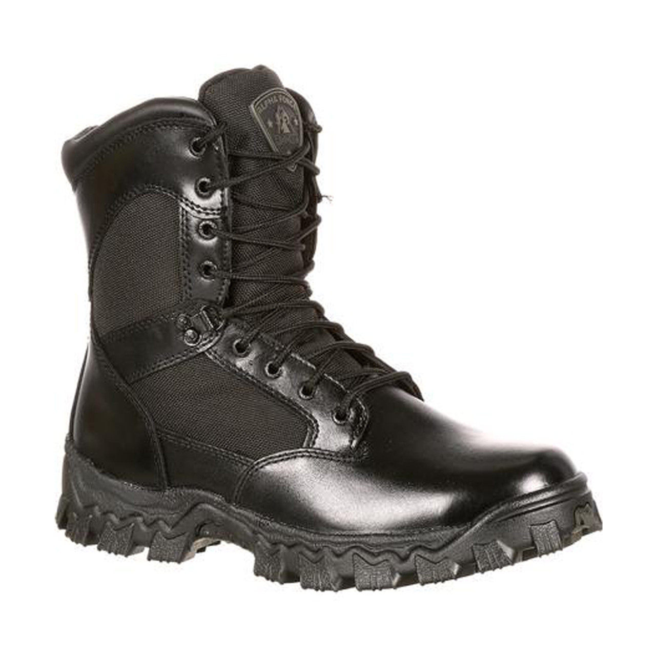 Stolpe Hej Trænge ind Rocky Alpha Force FQ0002165 Men's 8 Inch Uniform Waterproof Public Service  Boots, Oil and Slip Resistant, available in Regular or Wide Width, Black