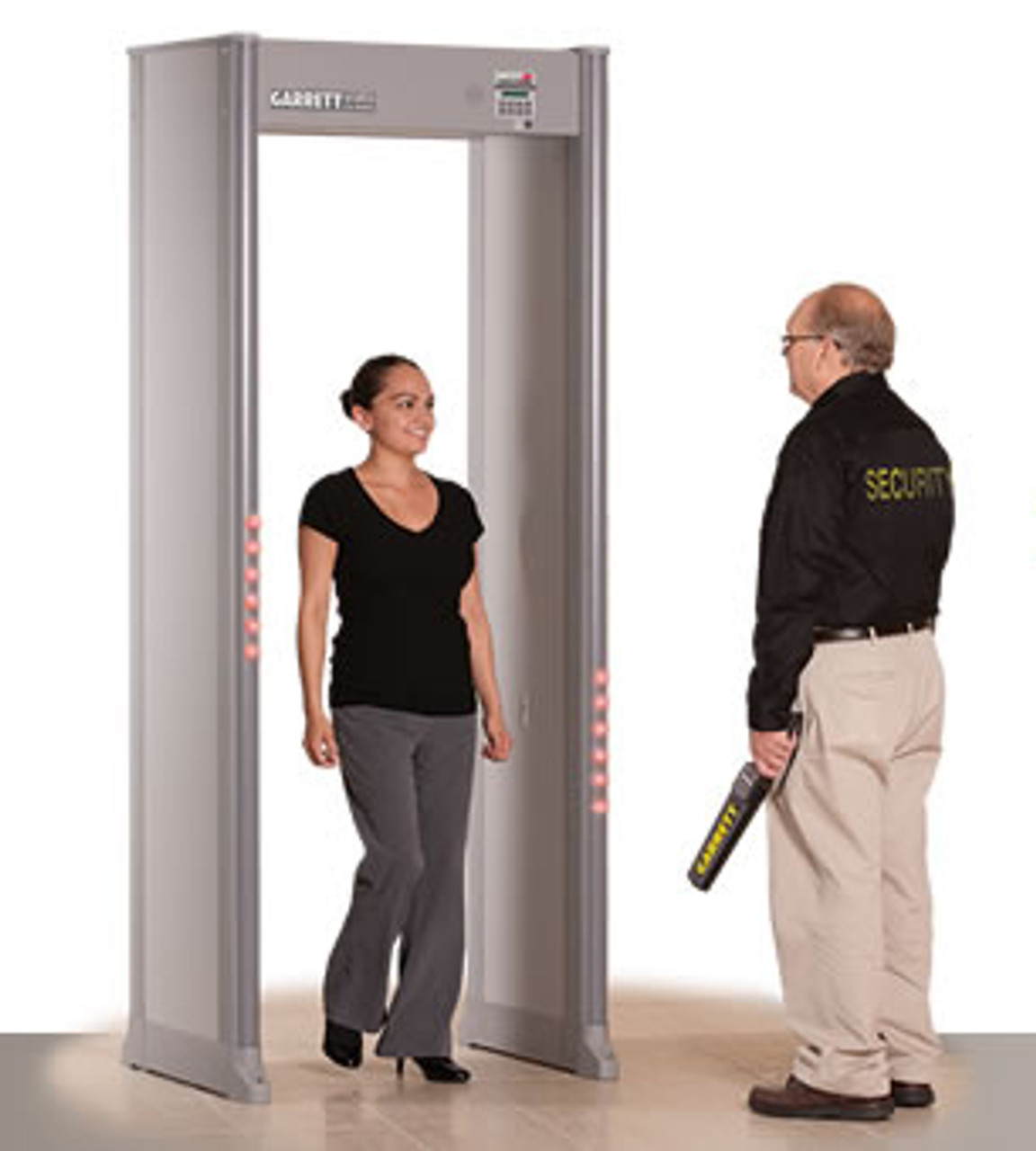 Garrett PD-6500i Walk-Through Metal Detector Package includes: Hand-Held Super-Scanner V, 14 A-H Lithium MZ Backup Battery, Wheels, Wireless Sync to Operate Multiple Systems, 3 Yr Warranty; for Security, Airports, Arenas, Sporting Events, Courthouses
