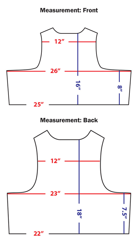 Condor Plate Carrier Size Chart