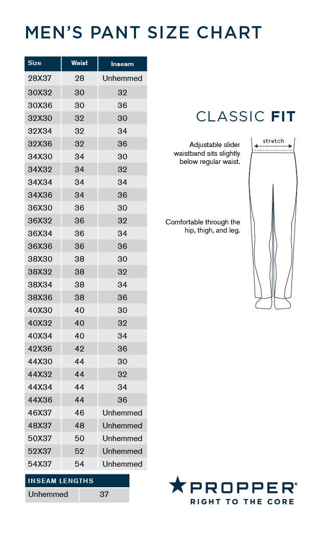 Classic Fit Size Chart