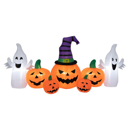 9 Feet Long Halloween Inflatable Pumpkins with 2 Ghosts B593-CM24086US