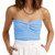 Womens Strapless Crop Top Sexy Sweetheart Neck Ribbed Knit Twisted Knot Front Sleeveless CamisoleTanks Top