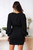 Europe and the United States hot back zipper round neck waist lantern long-sleeved solid color dress