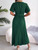 High Waist Pleated Maxi Dress; Elegant Tie Up Ruffled Sleeve Loose Dress; Women's Clothing