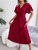 High Waist Pleated Maxi Dress; Elegant Tie Up Ruffled Sleeve Loose Dress; Women's Clothing