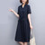 Breathable Cotton Linen Midi Dress With 2 Pockets Female Summer Hot Sale Waist Temperament Casual Skirt Office Holiday Beach New