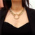 Hoop Pendant Chunky Chain Design Punk Fashion Costume Necklace - Golden A392-fane5782