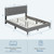 Queen Size Upholstered Platform Bed with Button Tufted Headboard-Blue B593-HU10569-Q