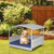 Wicker Dog House with Waterproof Roof and Washable Cushion Cover-Navy - Color: Navy D681-HW71320NY
