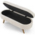 Mid-Century Modern Boho Style Off-White Beige Linen Bedroom Storage Bed Bench Q280-BELSBO98142625