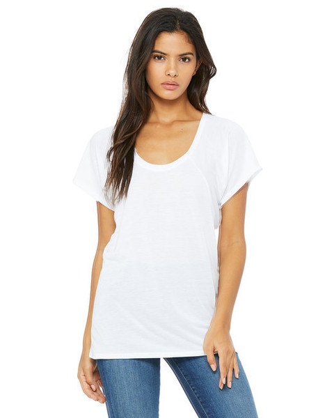 Ladies' Flowy Raglan T-Shirt - WHITE - S