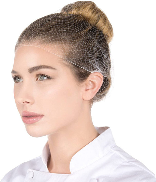 Disposable Nylon Hair Nets 22" in Bulk. Pack of 1440 Light Brown Invisible 1/4" Aperture Hairnets with Elastic Band. Stretchable Head Covers for Cooking; Food Service. Lightweight; Breathable.