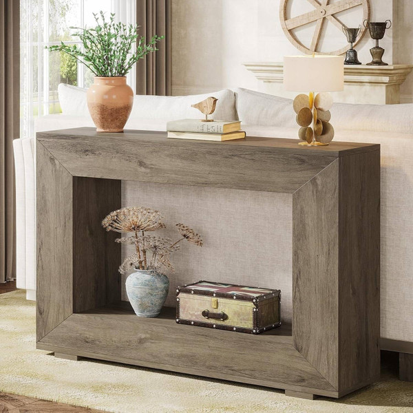 Modern Farmhouse 47-inch Long Entryway / Console Table in Grey Wood Finish Q280-GRWDFCST11948356