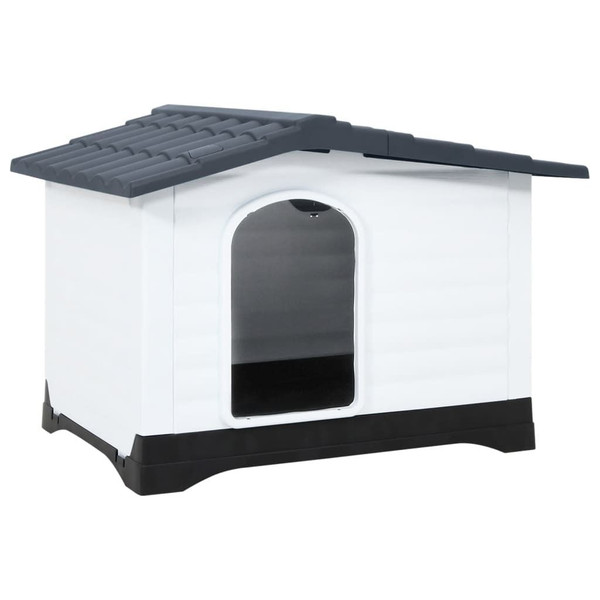 Dog House Grey, White, Black Polypropylene Small A949-152230