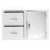 American Made Grills 32" 2-Drawer and Access Door Combo with Hidden Hinge - DC2-32