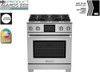 BlueStar - BSDF304BPLT/BSDF304BLPLT - 30" Dual Fuel Range - (4) Burners - Plated (Specify Finish)