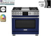 BlueStar - BSDF364GCPLT/BSDF364GLCPLT - 36" Dual Fuel Range - (4) Burners with 12" Griddle Standard RAL (Semi-Gloss) Paint (Specify RAL #)