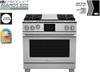 BlueStar - BSDF364GCPLT/BSDF364GLCPLT - 36" Dual Fuel Range - (4) Burners with 12" Griddle Standard RAL (Semi-Gloss) Paint (Specify RAL #)