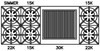 BlueStar - RNB606CBV2C/RNB606CBV2LC - 60" Nova (RNB) Range - (6) Burners with 24" Charbroiler Standard RAL (Semi-Gloss) Paint (Specify RAL #)