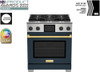 BlueStar - BSDF304BCF/BSDF304BLCF - 30" Dual Fuel Range - (4) Burners Specialty Paint Finish (Specify RAL # - Matte / Texture Finish or Precious Metals Color)