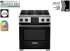 BlueStar - BSDF304BCF/BSDF304BLCF - 30" Dual Fuel Range - (4) Burners Specialty Paint Finish (Specify RAL # - Matte / Texture Finish or Precious Metals Color)