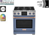 BlueStar - BSDF304BCF/BSDF304BLCF - 30" Dual Fuel Range - (4) Burners Specialty Paint Finish (Specify RAL # - Matte / Texture Finish or Precious Metals Color)