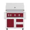  Hestan 36-Inch Natural Gas Grill W/ Rotisserie On Double Drawer & Door Tower Cart - Tin Roof - GABR36-NG-BG 