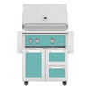  Hestan 30-Inch Natural Gas Grill W/ Rotisserie On Double Drawer & Door Tower Cart - Bora Bora - GABR30-NG-TQ 