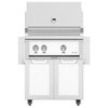 Hestan 30-Inch Propane Gas Grill W/ All Infrared Burners and Rotisserie On Double Door Tower Cart - Froth - GSBR30-LP-WH