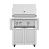  Hestan 30-Inch Natural Gas Grill W/ All Infrared Burners & Rotisserie On Double Door Tower Cart - Steeletto - GSBR30-NG-SS 