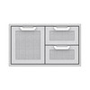 Hestan 36-Inch Double Drawer And Single Storage Door Combo - Steeletto - AGSDR36-SS