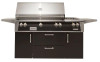 56" Searzone Grill w/ Sideburner Cart - Jet Black-Matte ALXE-56SZC-LP-SM9005