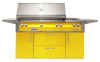 56" Standard Grill w/ Sideburner Cart - Traffic Yellow-Gloss ALXE-56C-LP-S1023