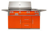 56" Sear Zone Grill On Refrigerated Base Dbl Side Burner  - Luminous Orange-Gloss ALXE-56SZR-NG-S2005