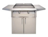 30" Dual Zone, Thematically Controlled Gas Griddle Mounted on a 30" 2 Door Cart - Signal Grey-Gloss AXE-30GTC-S7004